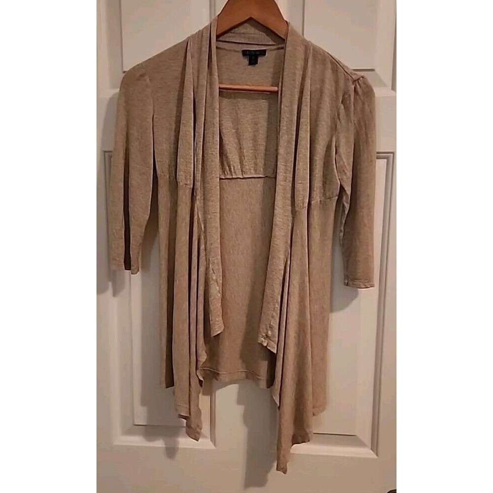 Lafayette 148 Light Open Cardigan Medium Oatmeal
